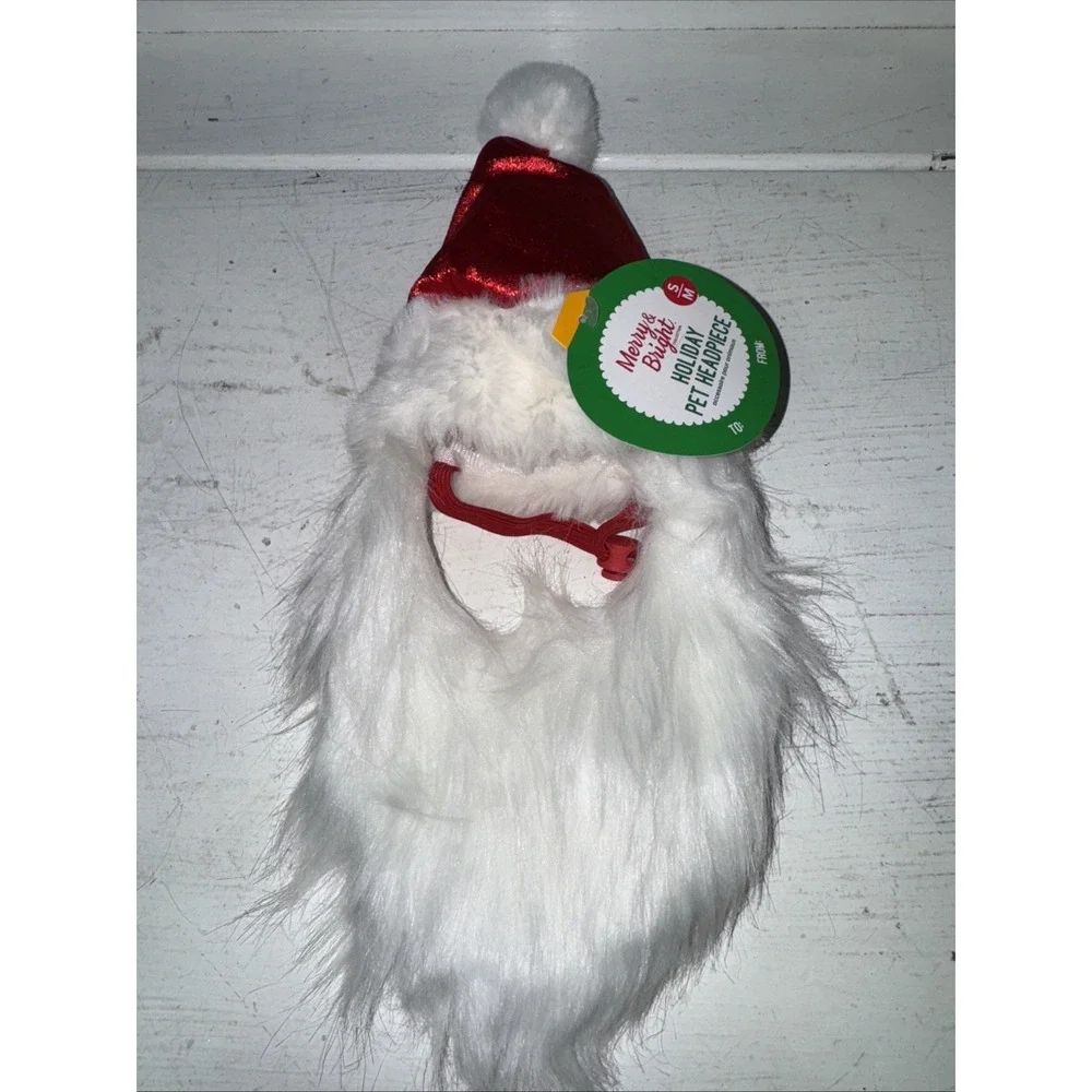 Merry & Bright‎ Brand Holiday S Pet Headpiece Hat Christmas Tree Small Dog SANTA